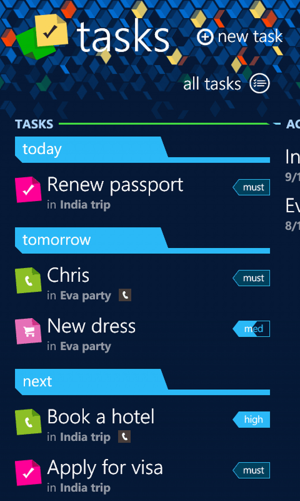 tasks for wp7