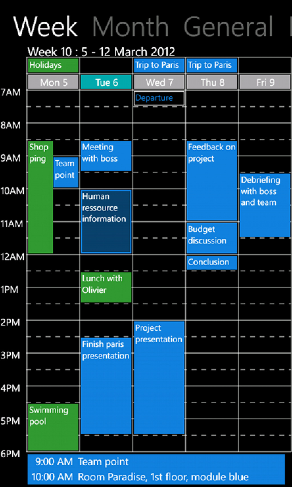 WP7 Calendar