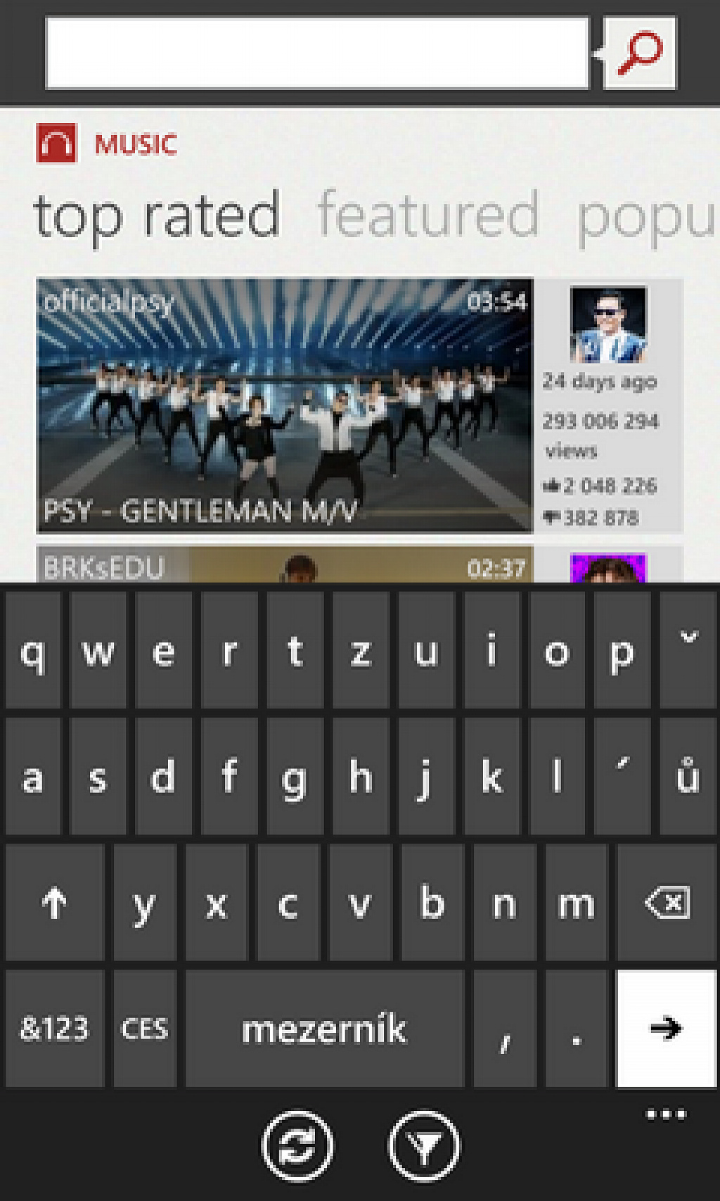 YouTube pro Windows Phone