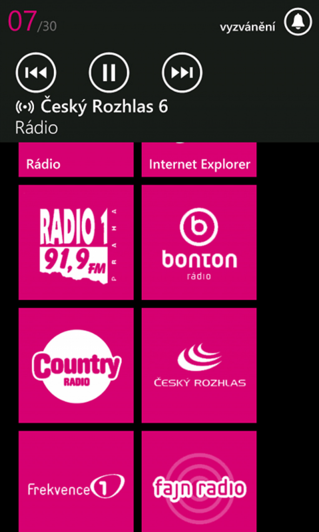 Radio pro Windows Phone 7