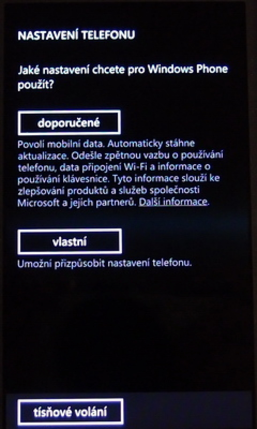 WP8 zálohování