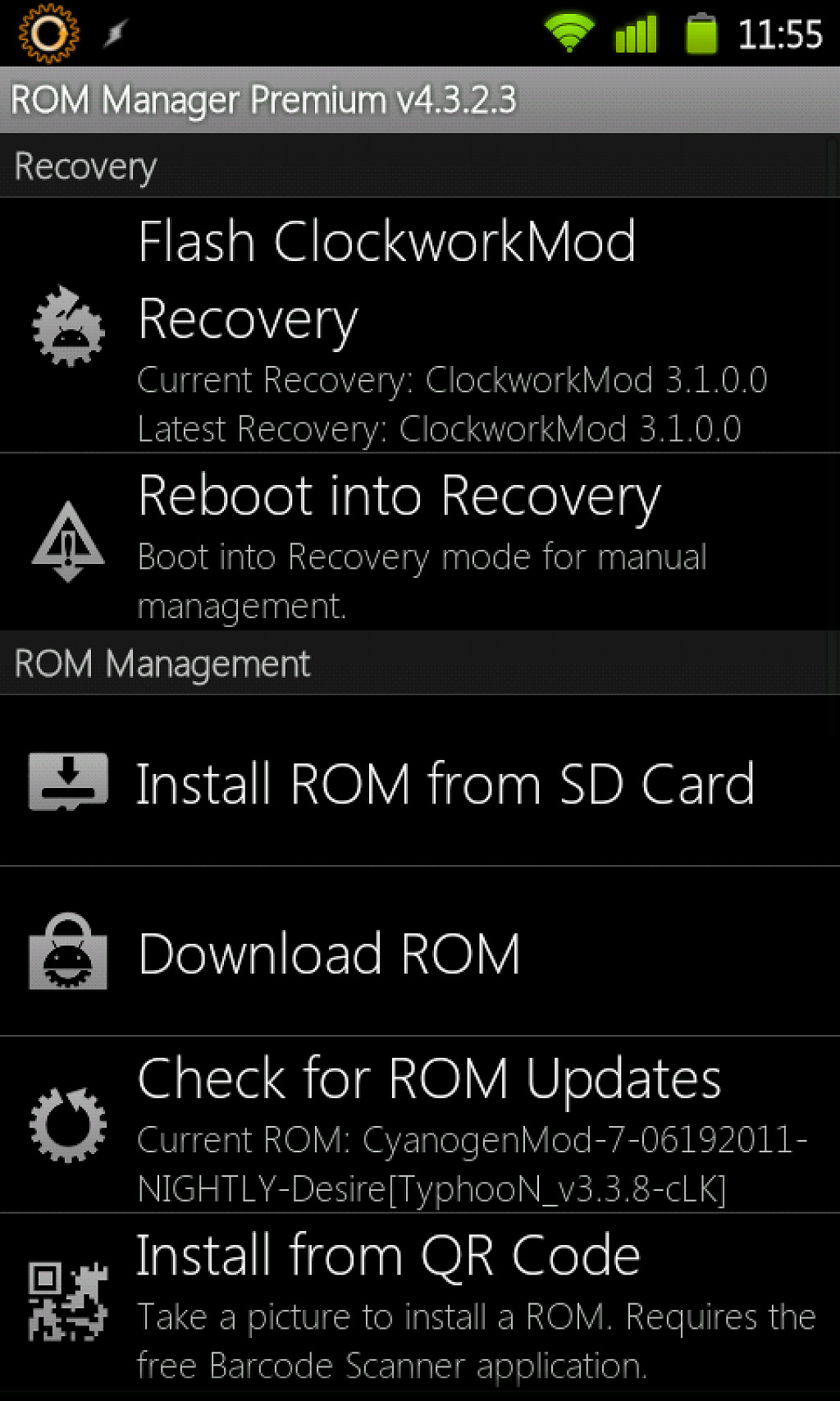 ROM manager