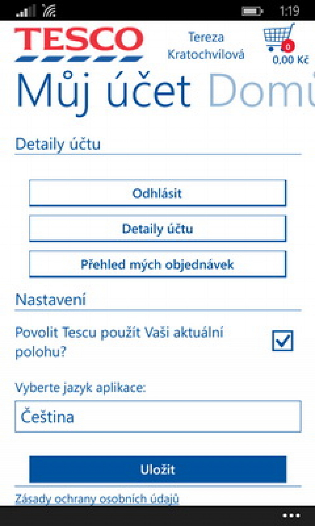 Tesco potraviny online